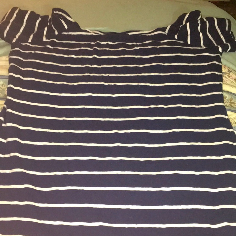 blue and white dress